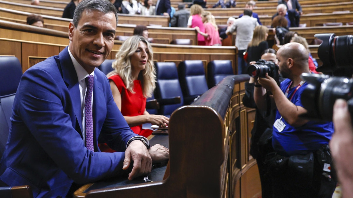 Pedro Sánchez, durante la sesión de control al Ejecutivo este miércoles en el Congreso.