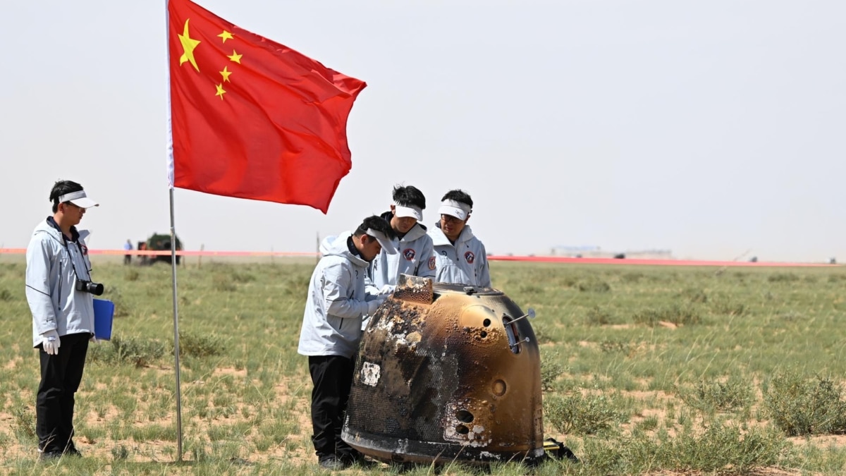 La sonda china Chang'e-6, de vuelta en la región de Mongolia.