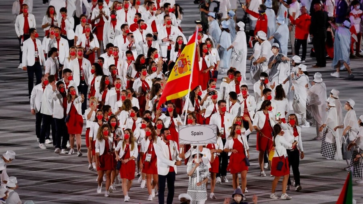 La delegación de España, en la ceremonia de inauguración de los Juegos de Tokio 2020 (EP)