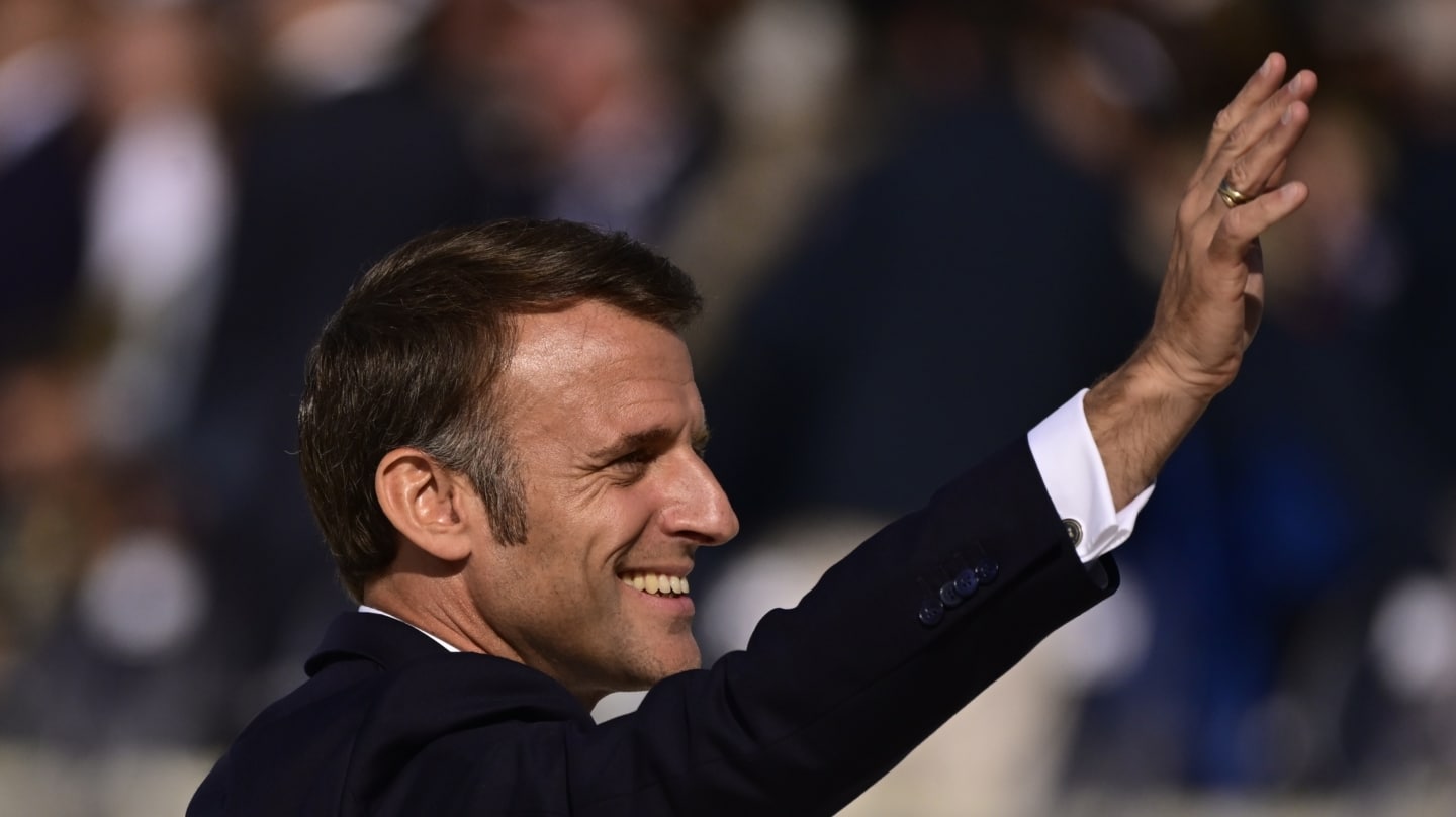 El presidente francés, Emmanuel Macron, en el Día D.
