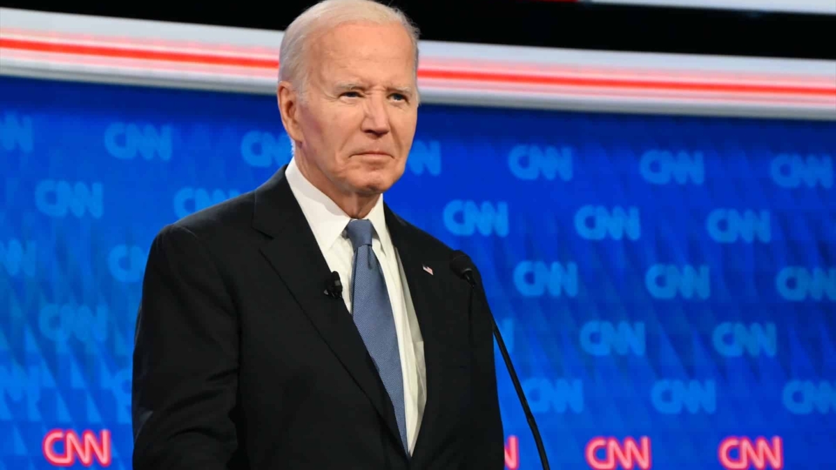 El presidente de Estados Unidos, Joe Biden, durante el debate presidencial de la CNN.