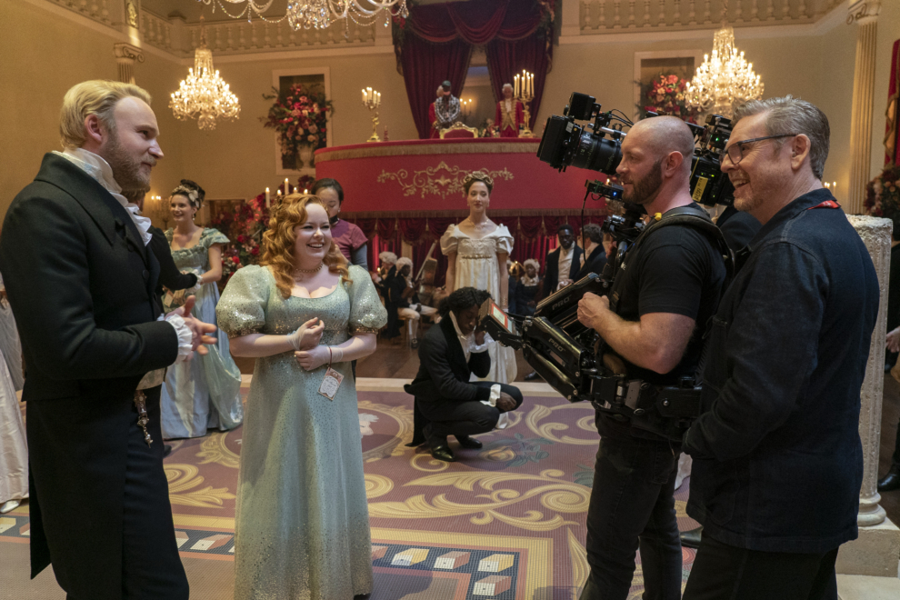Sam Phillips es Lord Debling y Nicola Coughlan es Penelope Featherington en la última temporada de 'Los Bridgerton'. 