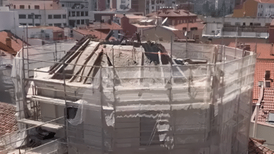 La cúpula de la iglesia de la Vera Cruz de Valladolid se hunde durante su rehabilitación