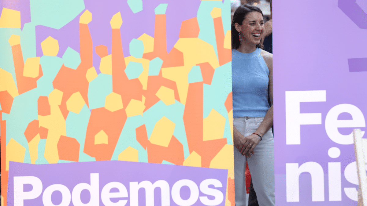 Irene Montero, en una imagen de un acto de campaña de Podemos.
