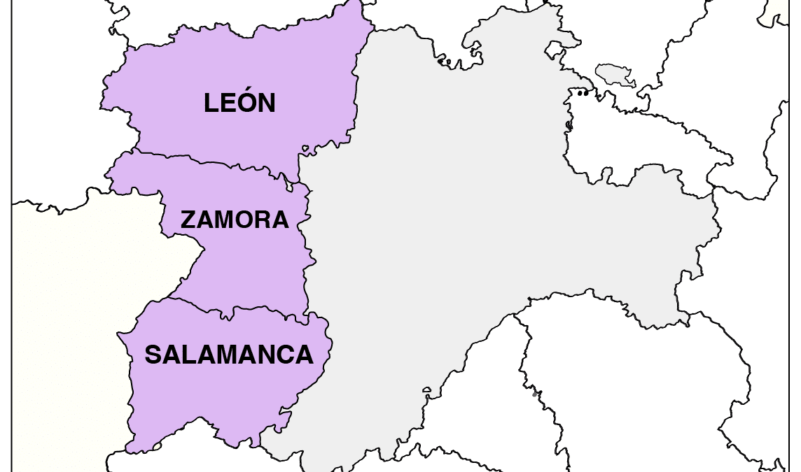 Mapa de provincias de una posible comunidad de León