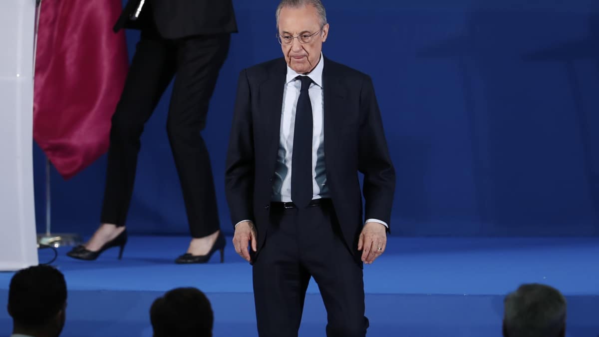 El presidente del Real Madrid Florentino Pérez durante la celebración de la decimoquinta