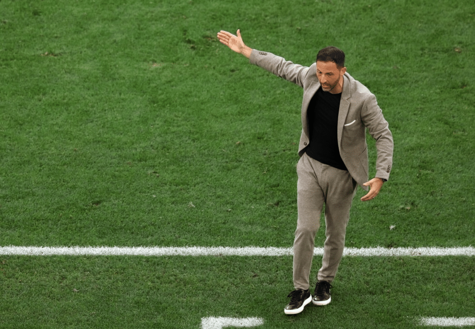 Domenico Tedesco, entrenador de Bélgica, durante el partido entre Ucrania y Bélgica durante la Eurocopa.