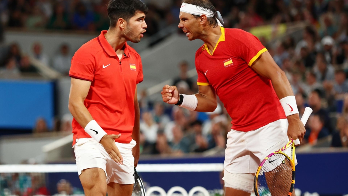 Alcaraz y Nadal, en su debut en dobles en París.
