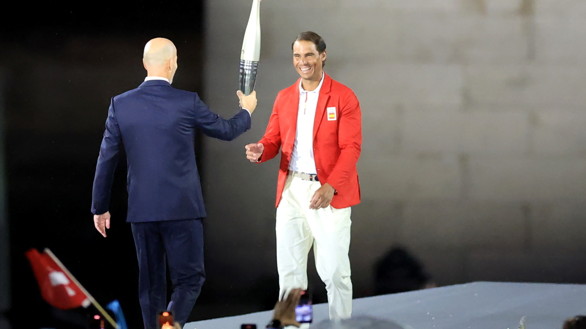 Rafael Nadal y Zinedine Zidane en la ceremonia de inauguración de los Juegos Olímpicos.