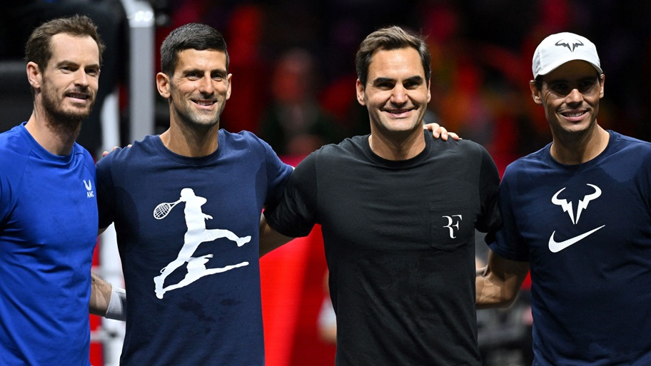 Andy Murray junto a Djokovic, Nadal y Federer en la Lavers Cup de 2022 /ATP