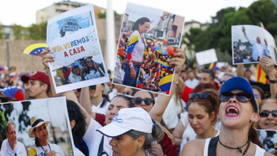 Miles de personas se concentran en Madrid por el cambio en Venezuela