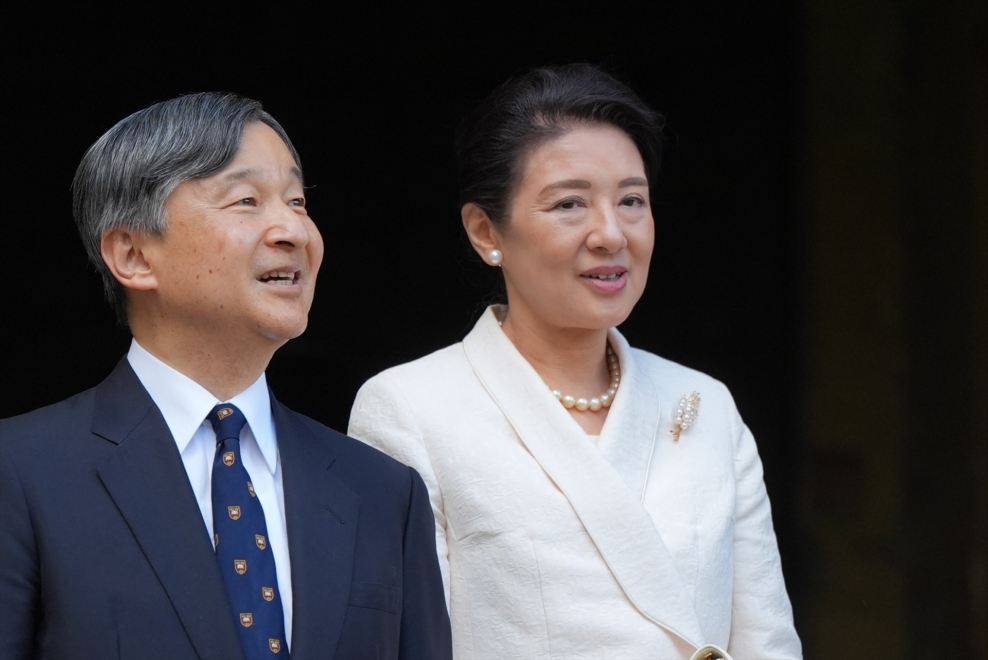 El emperador Naruhito con su mujer, Masako, en su visita a Reino Unido. 