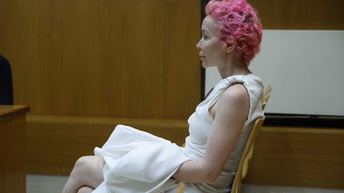 La exmujer del productor televisivo Josep Maria Mainat, Angela Dobrowolski, durante el juicio.