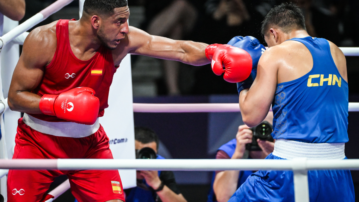 El boxeador Enmanuel Reyes Pla en su combate de octavos de final de los JJOO