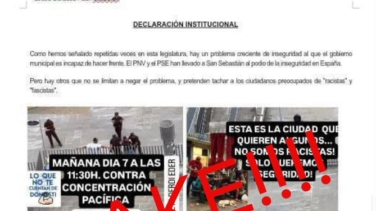 El PP denuncia la suplantación de su identidad para una concentración 'fake' contra la inseguridad en San Sebastián