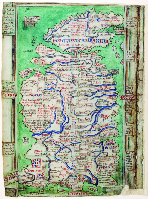 Mapa de Gran Bretaña de 1250.