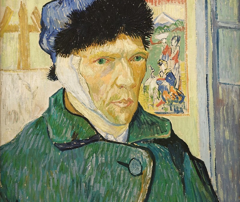 Autorretrato con la oreja vendada y caballete, de Vincent van Gogh