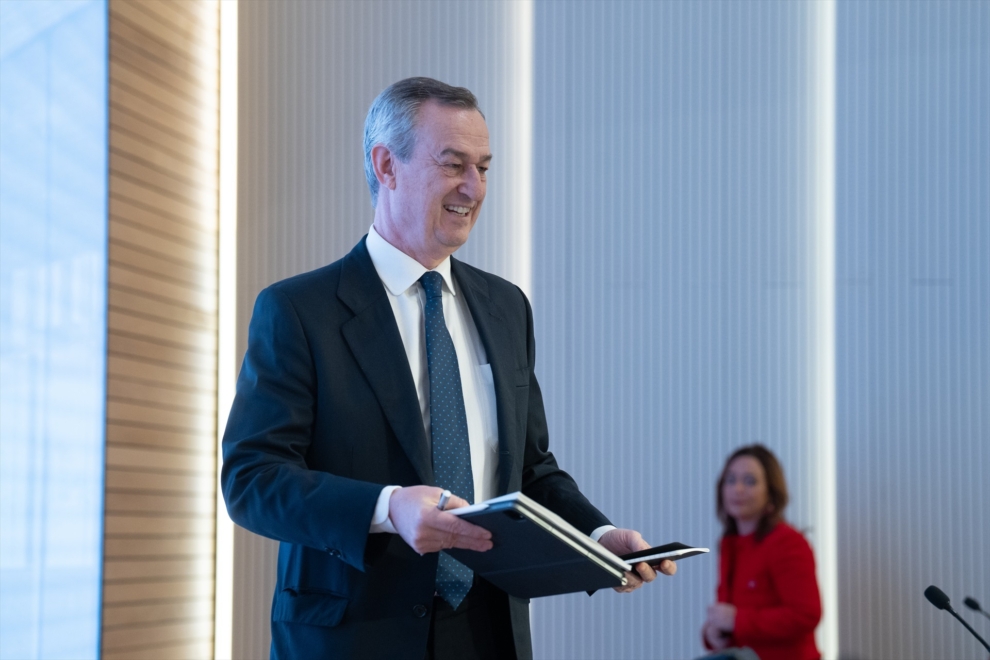 El consejero delegado de Banco Sabadell, César González-Bueno, durante la presentación de resultados del último ejercicio.