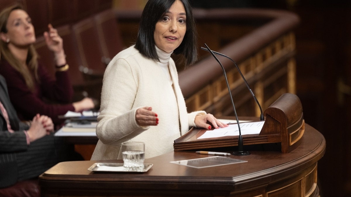 Mercedes González, durante una sesión plenaria en el Congreso de los Diputados.