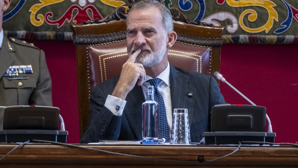 El Rey Felipe VI, el lunes, durante el solemne Acto de Apertura del Curso Universitario en la Universidad de Zaragoza