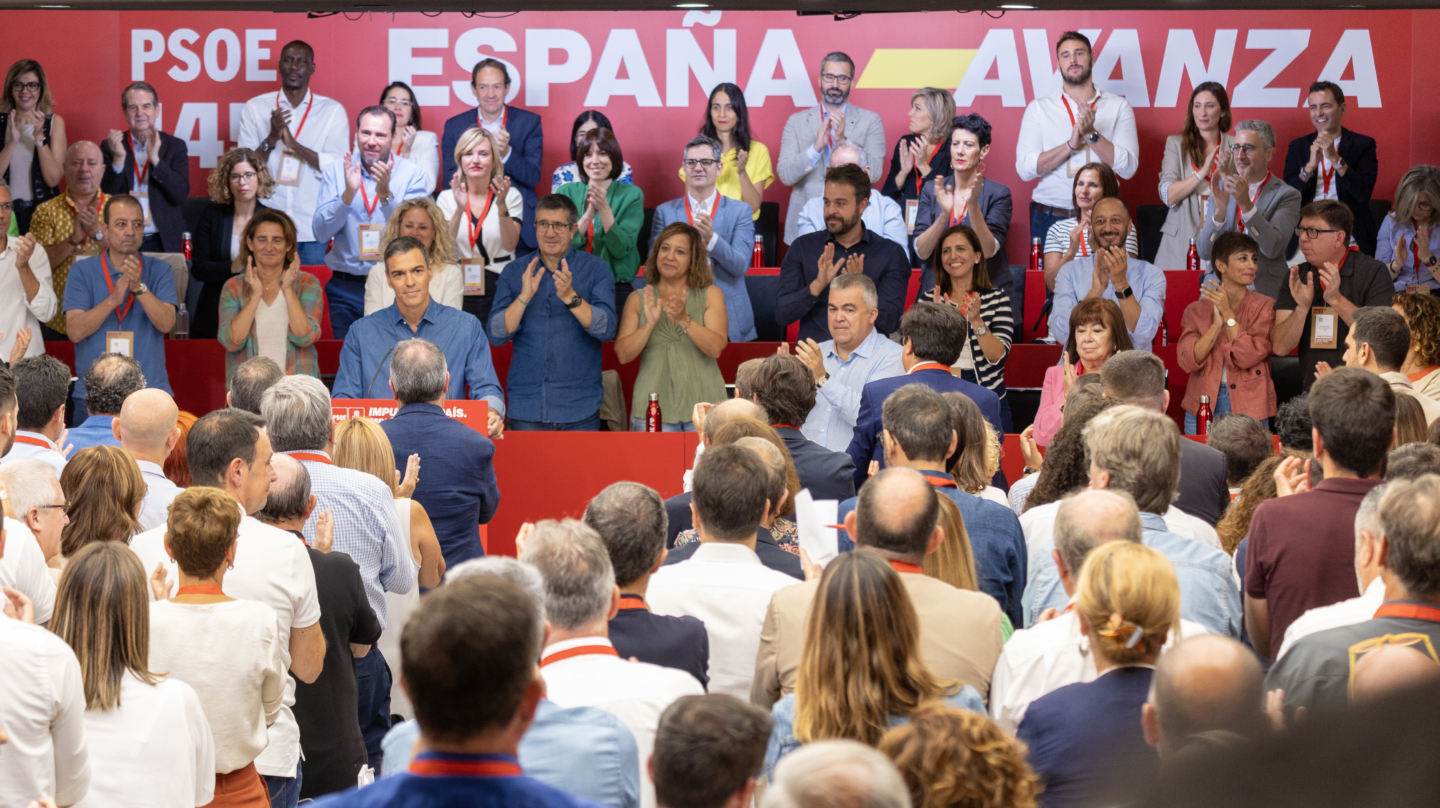 MADRID, 07/09/2024.- El líder socialista y presidente del Gobierno, Pedro Sánchez, durante el Comité Federal del PSOE este sábado en Madrid. EFE/ Eva Ercolanese/PSOE / ***SOLO USO EDITORIAL/SOLO DISPONIBLE PARA ILUSTRAR LA NOTICIA QUE ACOMPAÑA (CRÉDITO OBLIGATORIO)***