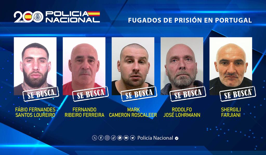 La Policía pide ayuda para encontrar a los cinco presos fugados de una cárcel de Portugal