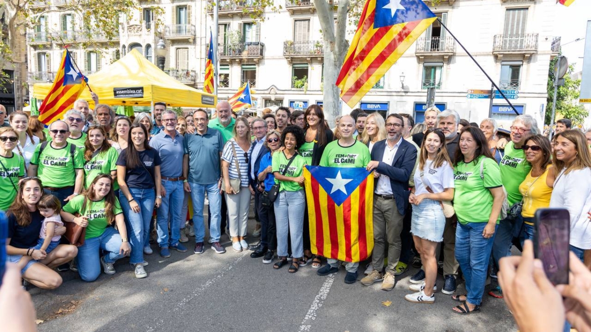 Jordi Turull al frente de la delegación de Junts en la manifestación de la ANC por la Diada