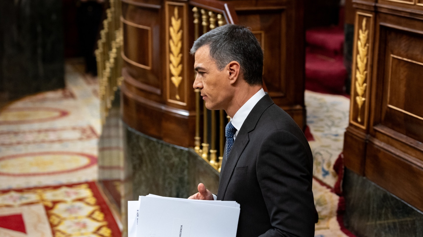 El presidente del Gobierno, Pedro Sánchez, el pasado 9 de octubre de 2024 en el pleno del Congreso.