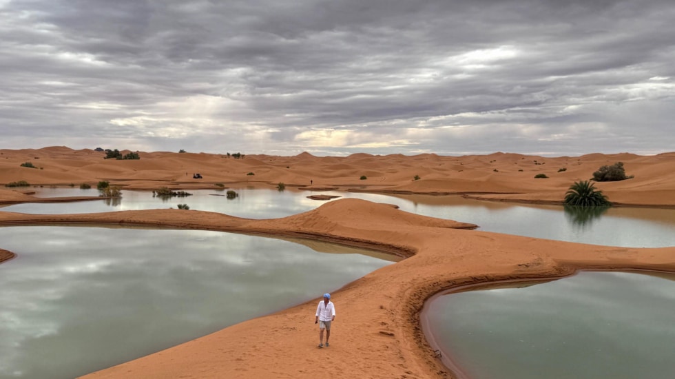 El milagro del lago Iriqui, resucitado por las lluvias torrenciales en el desierto de Marruecos