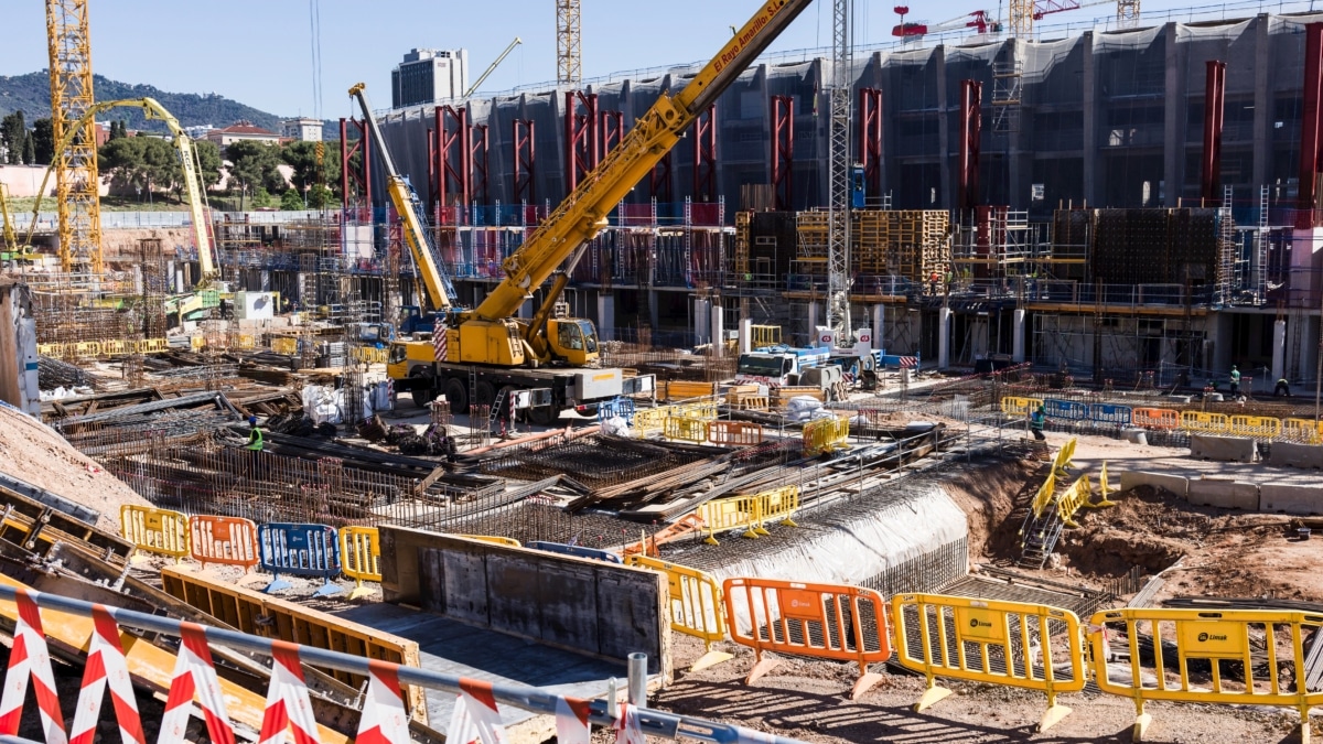 Detalles de las obras del nuevo estadio del FC Barcelona en Spotify Camp Nou el 27 de mayo de 2024