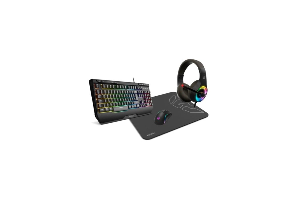 Combo gaming Krom Kenya de auriculares + teclado + ratón + alfombrilla