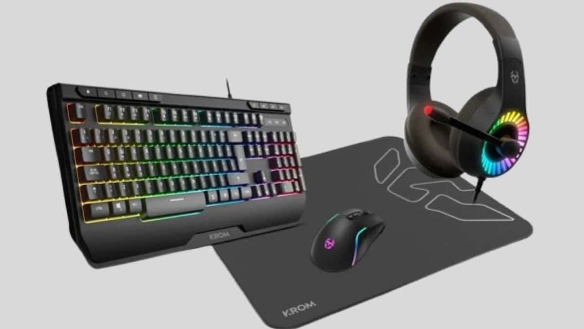 Combo gaming Krom Kenya de auriculares + teclado + ratón + alfombrilla