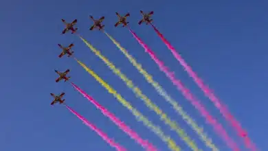 La lluvia obliga a suspender el desfile aéreo del 12-O