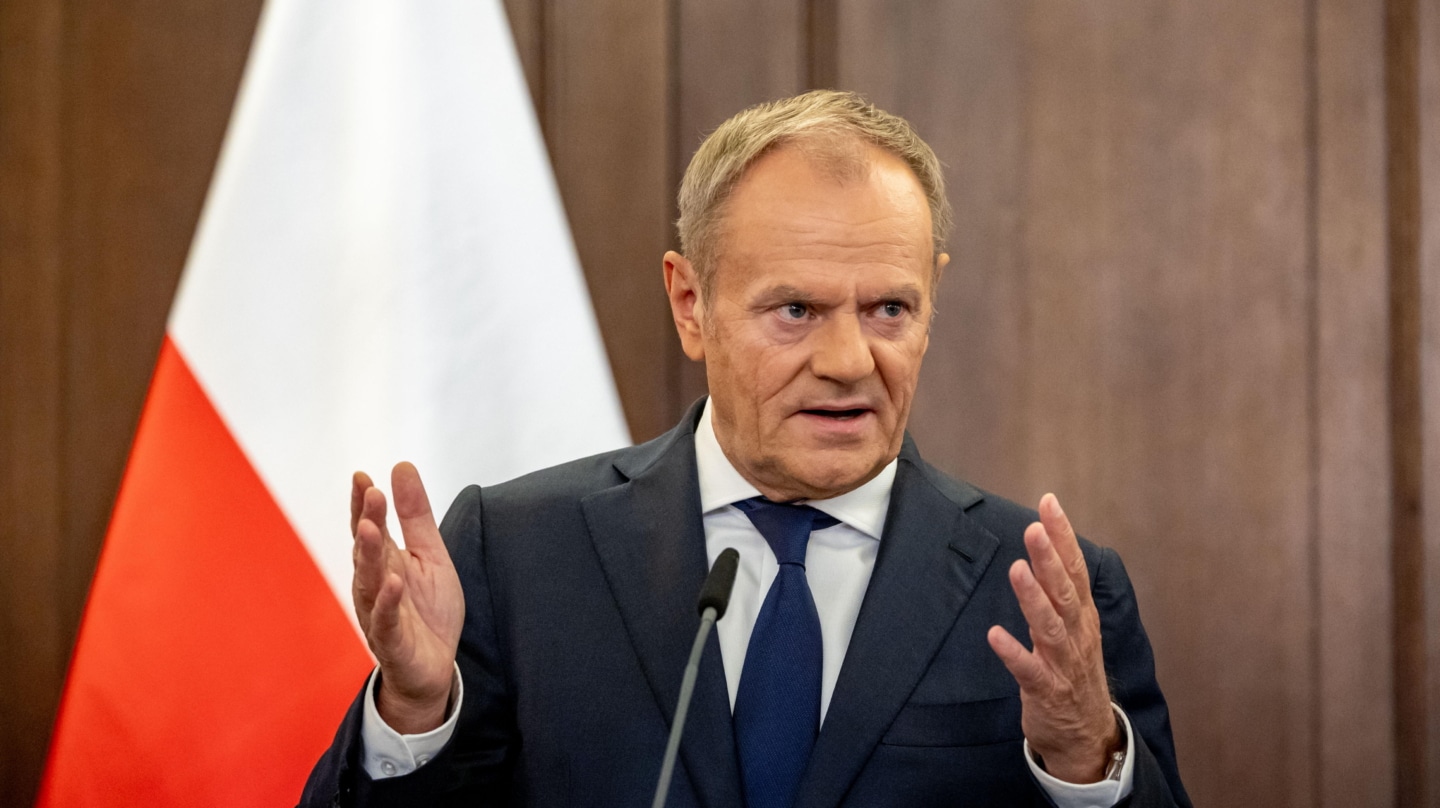 Donald Tusk, primer ministro de Polonia, en una rueda de prensa reciente