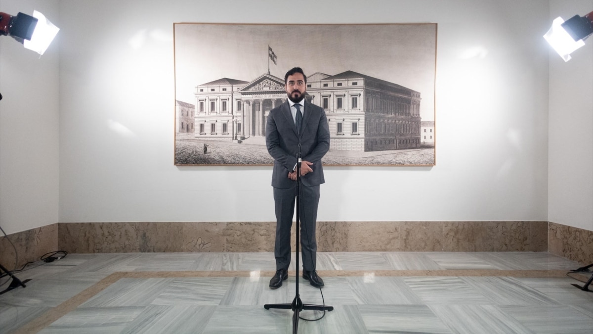 El eurodiputado Luis 'Alvise' Pérez en el Congreso de los Diputados