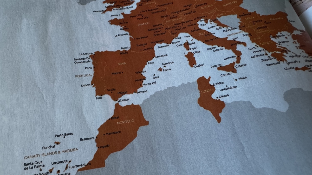 Mapa de Marruecos sin el Sáhara Occidental incluido en la revista de Easyjet.