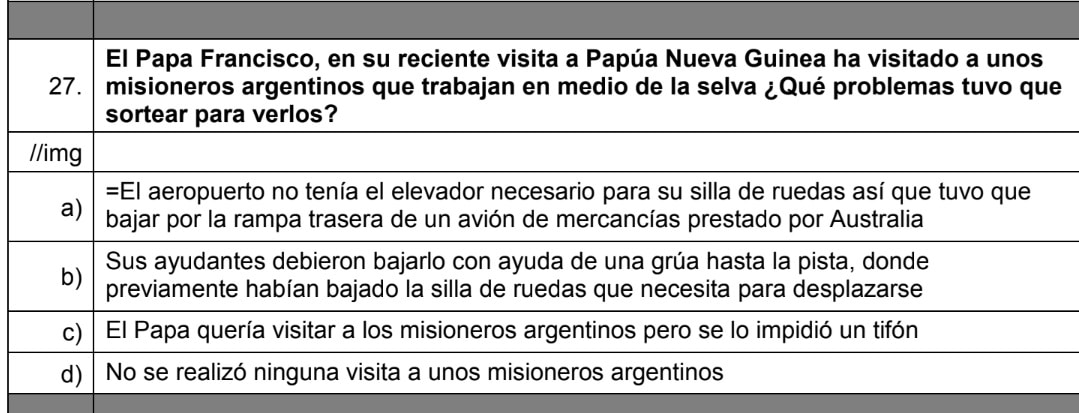 Una de las preguntas del examen de oposición de informador de RTVE