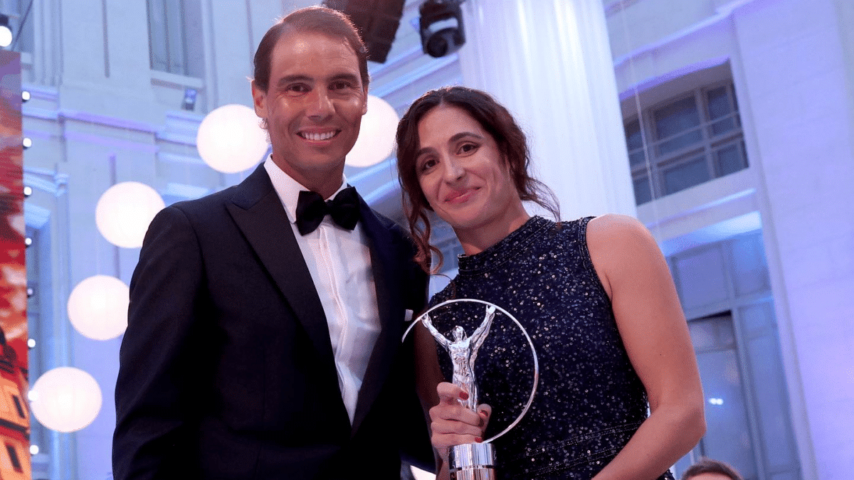 Rafa Nadal y Mery Perelló durante los premios Laureus.