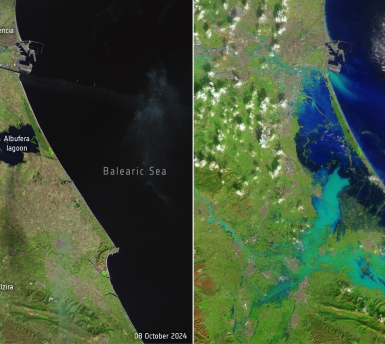 Valencia desde el satélite: el antes y después de la DANA