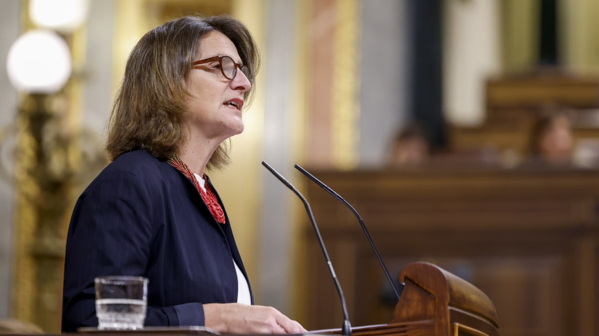 MADRID, 20/11/2024.- La vicepresidenta tercera del Gobierno, Teresa Ribera, durante su comparecencia este miércoles en el Congreso y el Senado para ofrecer sus explicaciones sobre su gestión de la dana mientras sigue en el aire su nombramiento como vicepresidenta de la Comisión Europea por el veto del PP. EFE/ Mariscal