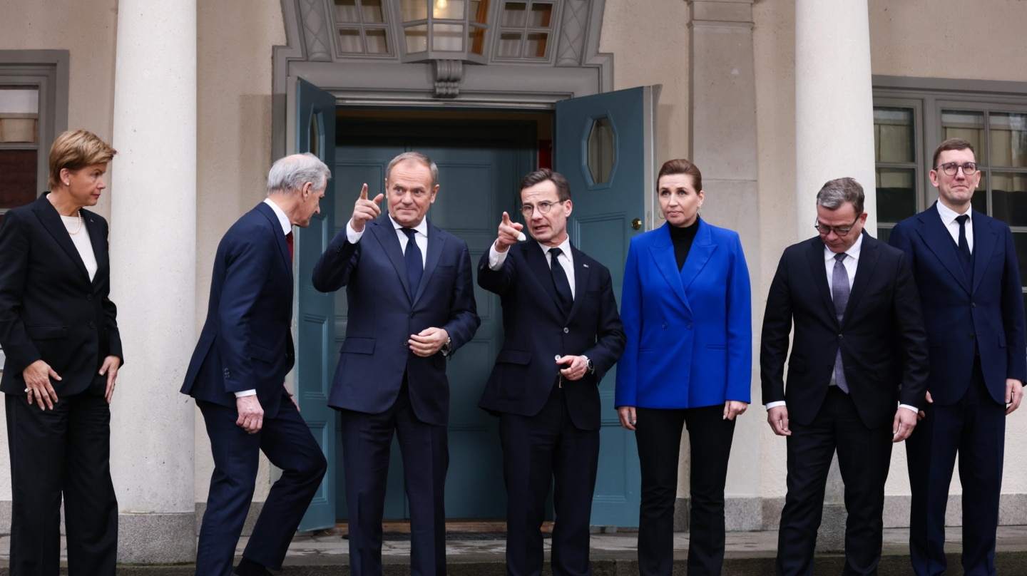 Los líderes de Letonia, Estonia, Finlandia, Suecia, Noruega y Polonia en la cumbre de Harpsund