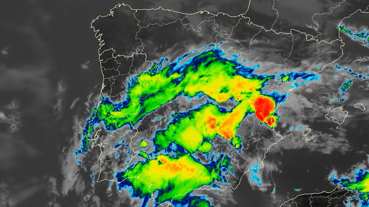 Captura de EUMETSAT de la DANA del pasado martes.