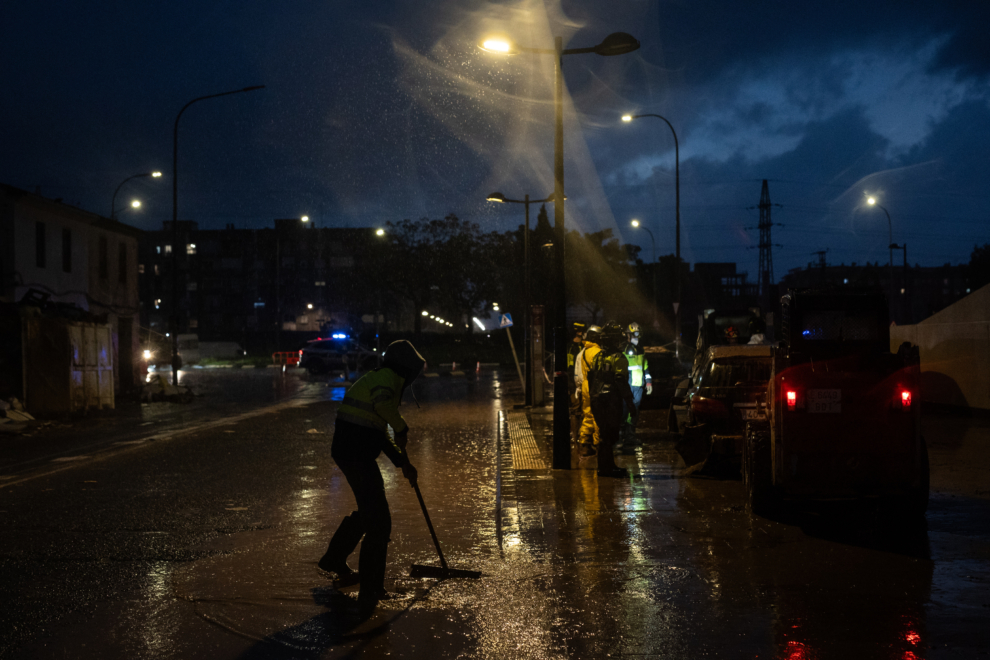 Lluvia en la zona afectada, a 13 de noviembre de 2024, en Valencia, Comunidad Valenciana (España).