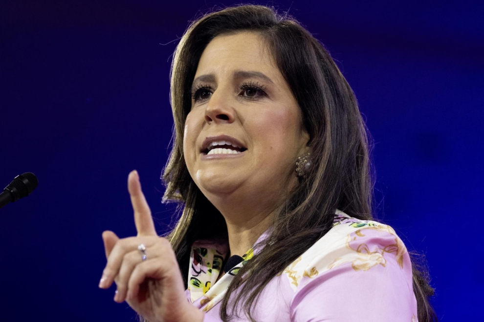 Fotografía de archivo de la representante republicana de Nueva York, Elise Stefanik, pronunciando un discurso en Maryland.