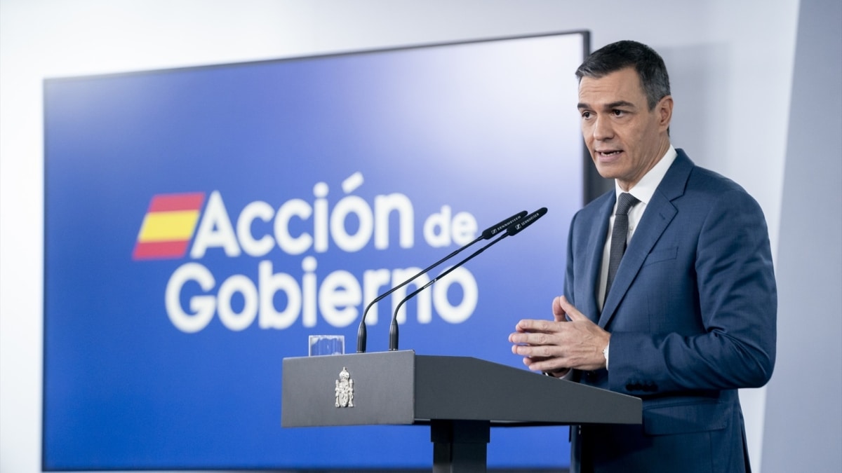 Comparecencia de Pedro Sánchez en la Moncloa.