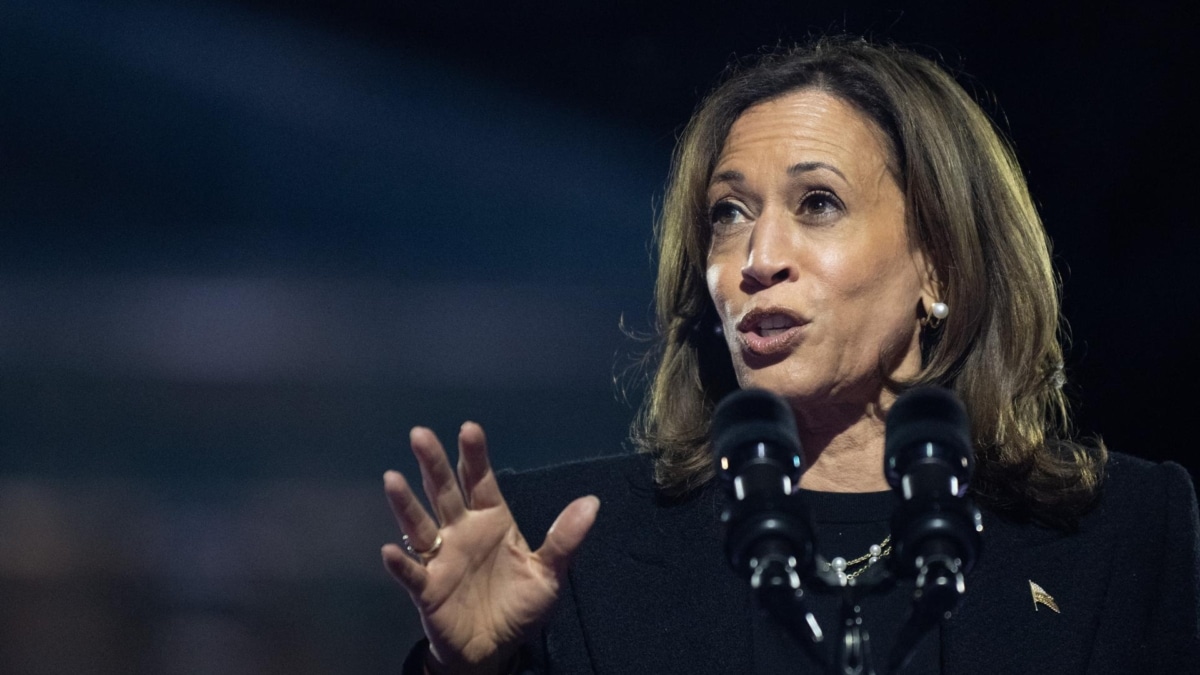 La candidata demócrata a la presidencia estadounidense Kamala Harris durante un acto electoral celebrado en Filadelfia, Pennsylvania, Estados Unidos.