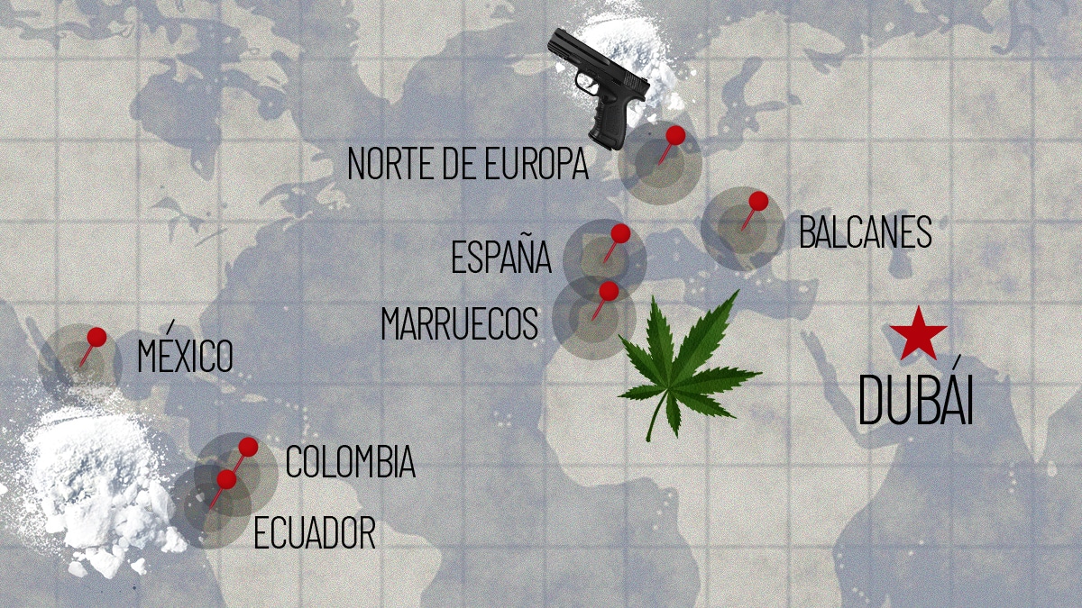 Mapa Cárteles de la Droga mundial