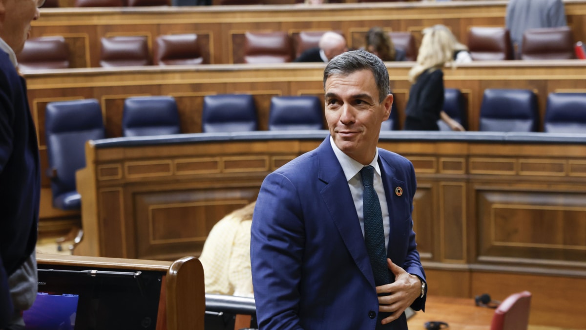 El presidente del Gobierno, Pedro Sánchez durante el pleno celebrado este jueves en el Congreso.