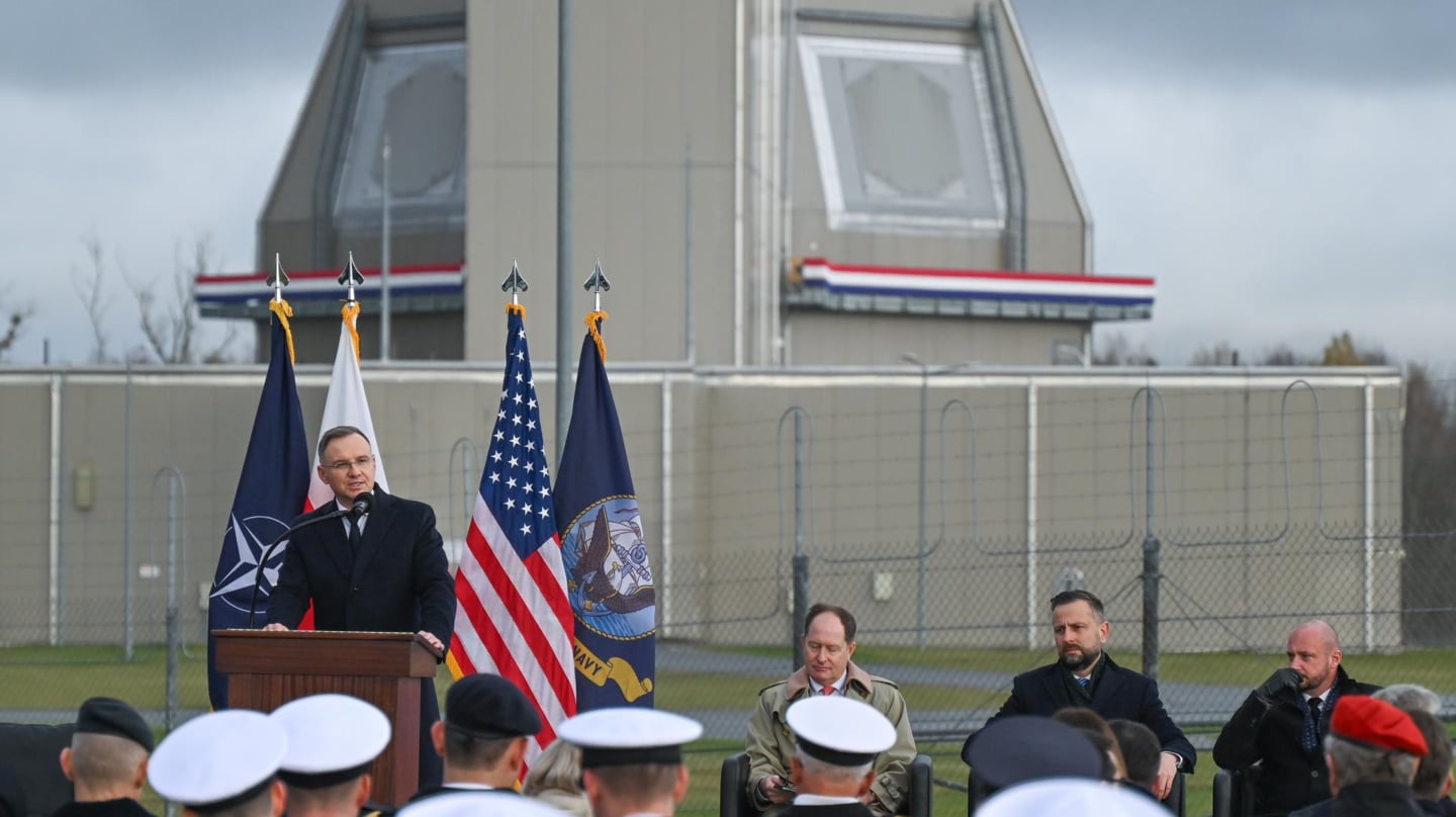 El presidente de Polonia, Andrzej Duda, en la inauguración de la base de Redzikowo.