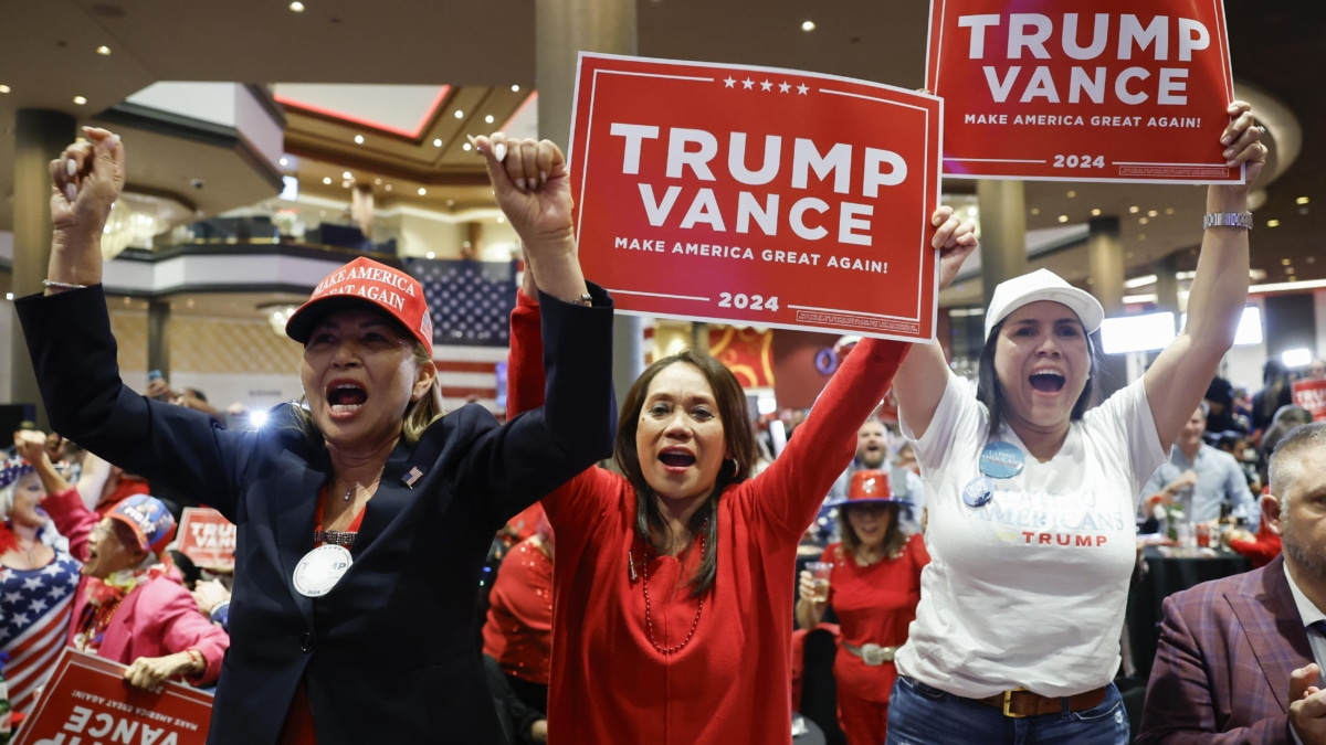 Seguidores de Trump celebran su victoria en Las Vegas